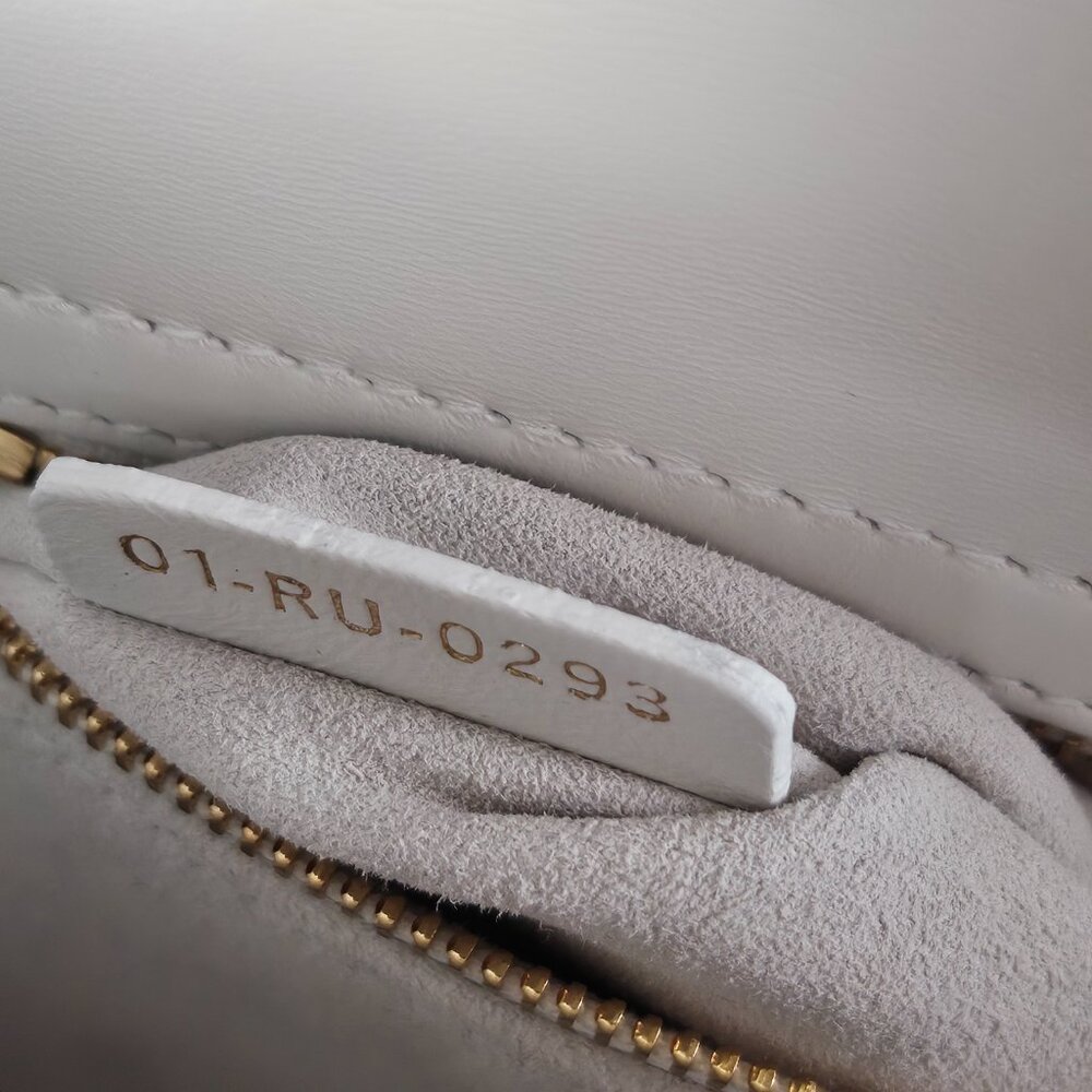 SOLD Dior Small Lady White Cannage Lambskin With Gold-Finish Butterfly Studs - Picture 12 of 13
